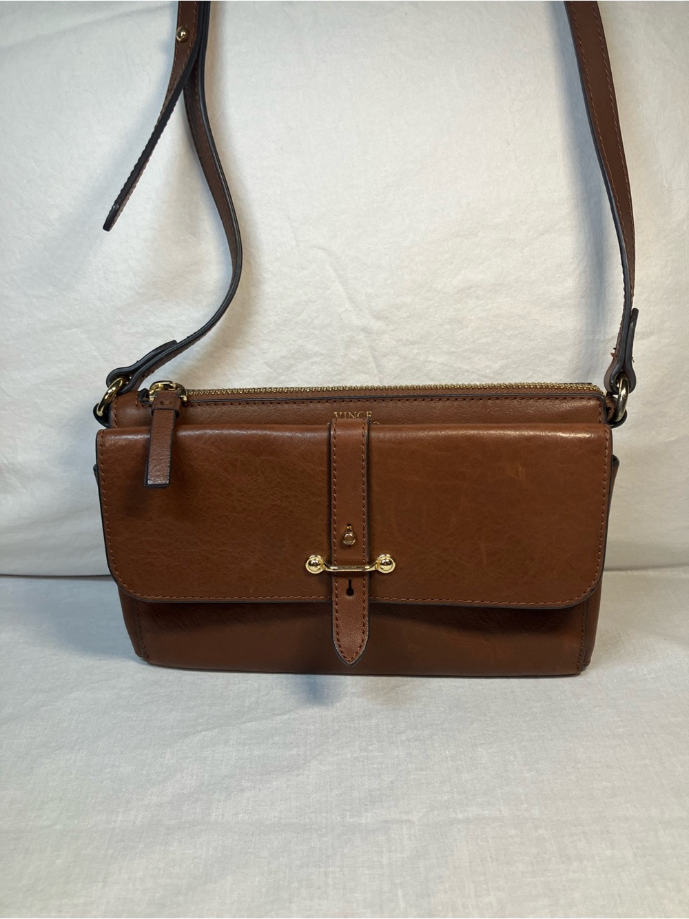 Vince Camuto Brown Leather Crossbody Bag